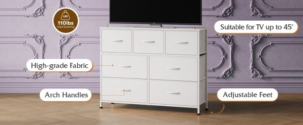 Dresser with 7 Drawers, Dressers for Bedroom, Fabric Storage Tower