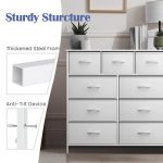 Fabric Storage Tower for Bedroom,9-Drawer Dresser