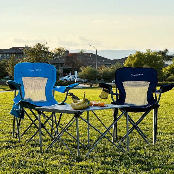 Camping Chairs For Adults, Outdoor Folding Chairs With Lumbar Back Support