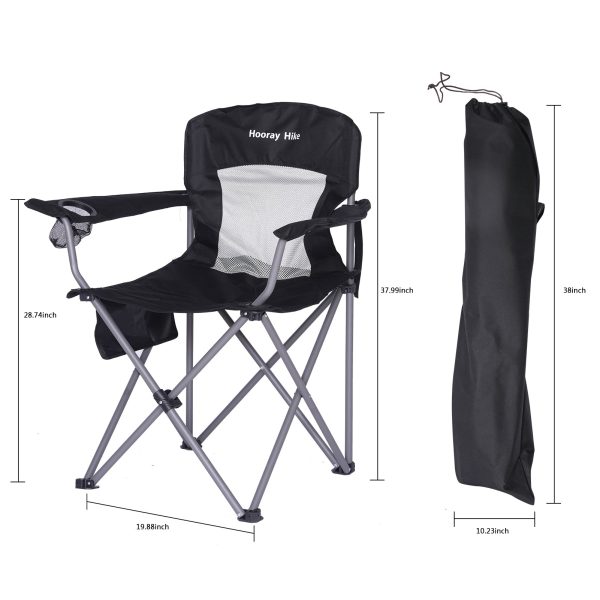 Camping Chairs For Adults, Outdoor Folding Chairs With Lumbar Back Support