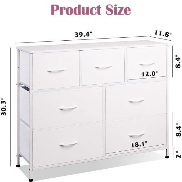 Dresser with 7 Drawers, Dressers for Bedroom, Fabric Storage Tower