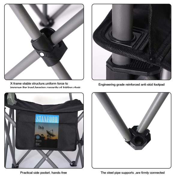 Camping Chairs For Adults, Outdoor Folding Chairs With Lumbar Back Support